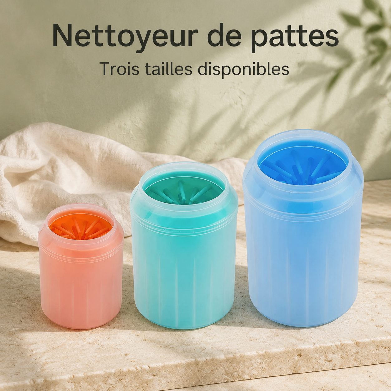 Gobelet nettoyeur de pattes en silicone pour chien et chat