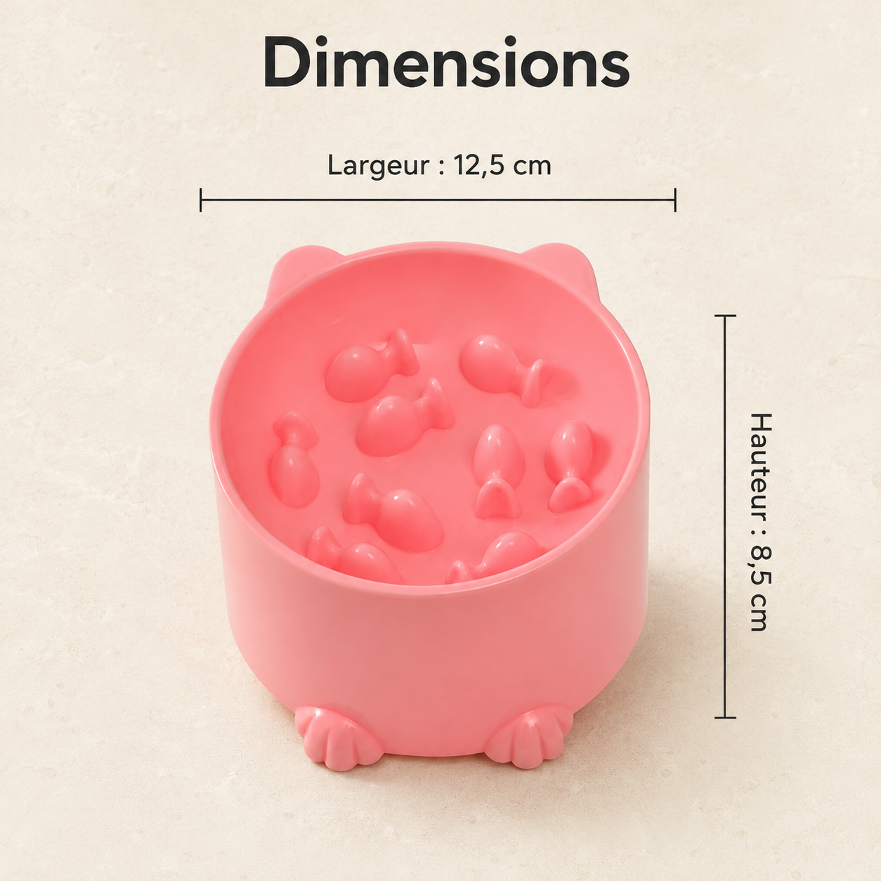 Gamelle anti-glouton pour chat et chien, design anti-étouffement
