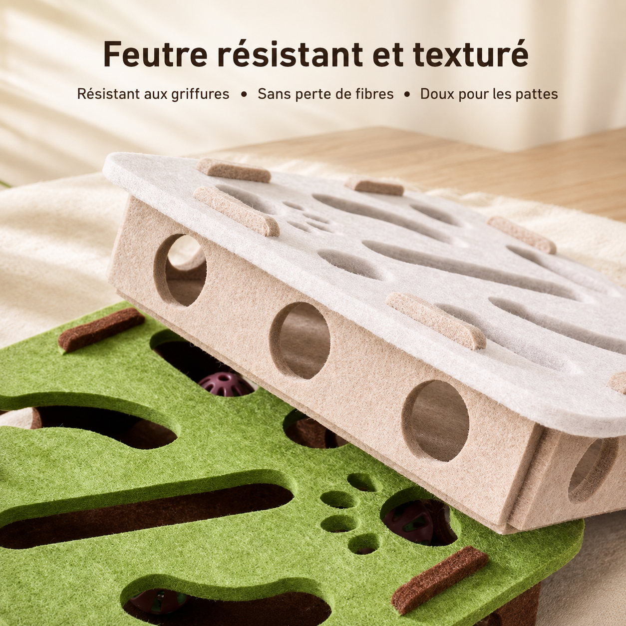 Tapis de chasse interactif pour chat avec bâton