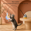 Jouet rotatif pour chat avec fil en acier et clochette