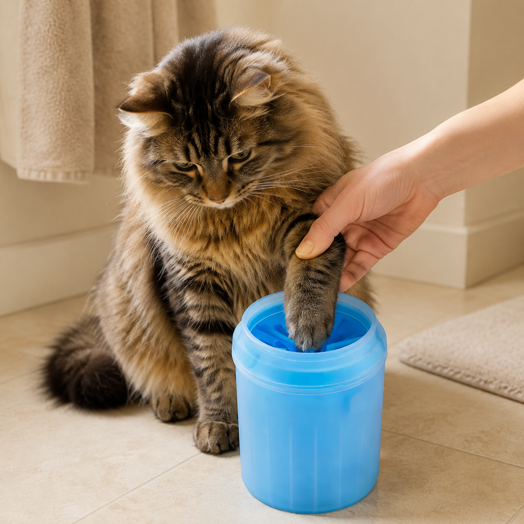 Gobelet nettoyeur de pattes en silicone pour chien et chat