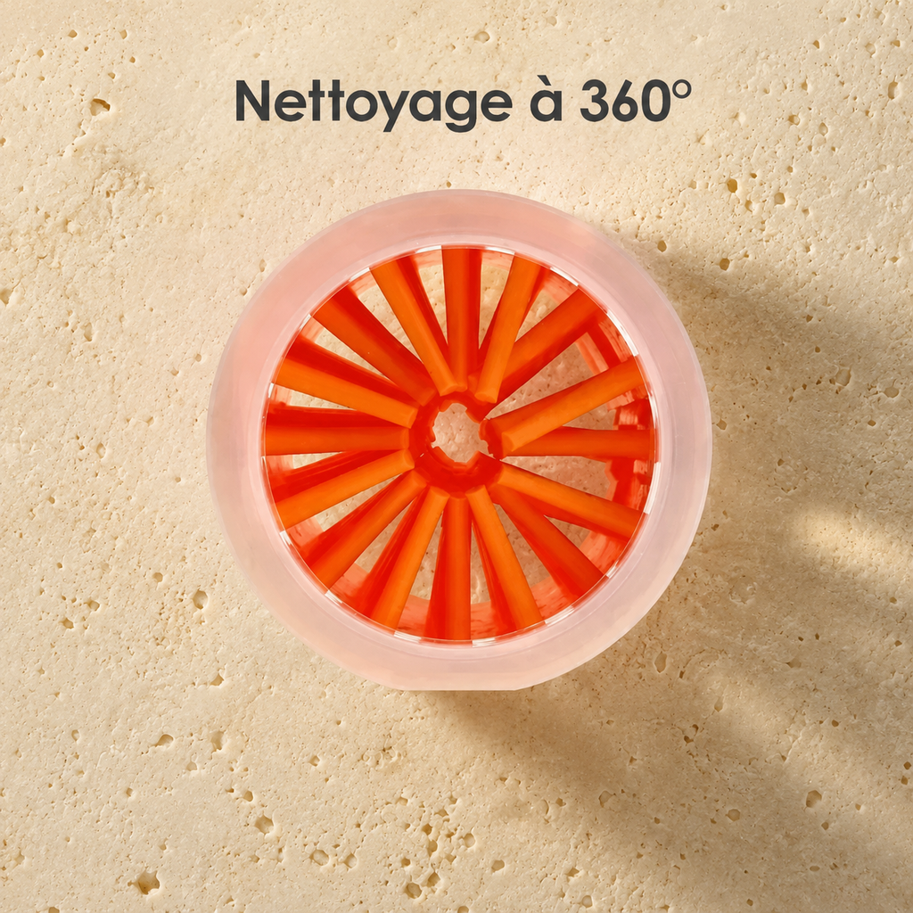 Gobelet nettoyeur de pattes en silicone pour chien et chat