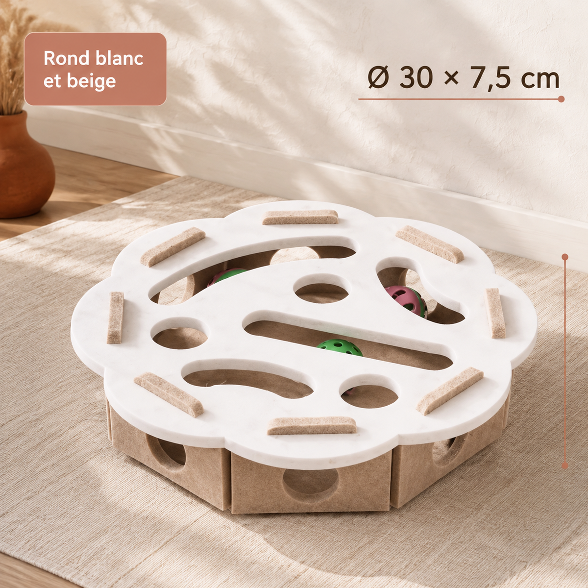 Tapis de chasse interactif pour chat avec bâton