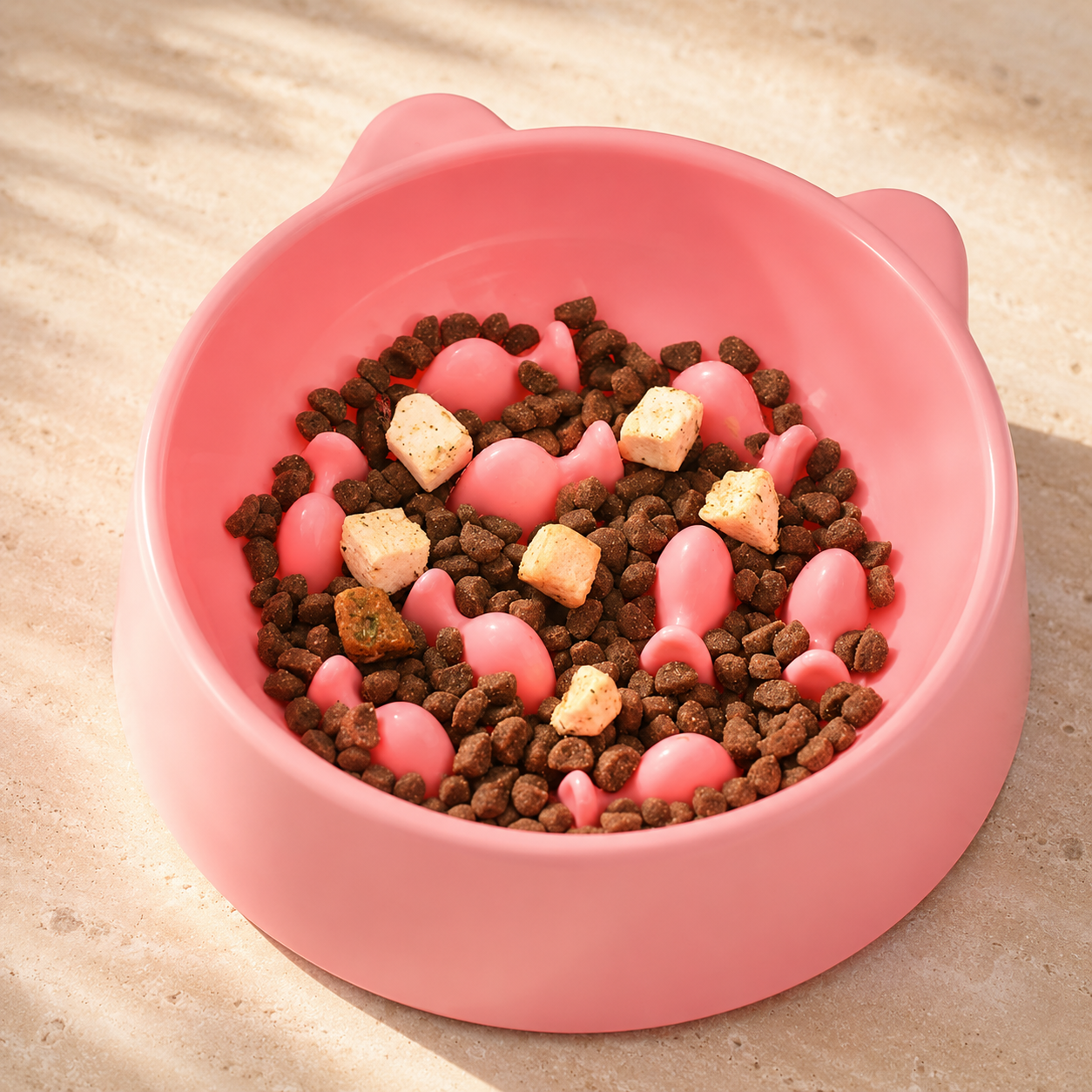 Gamelle anti-glouton pour chat et chien, design anti-étouffement