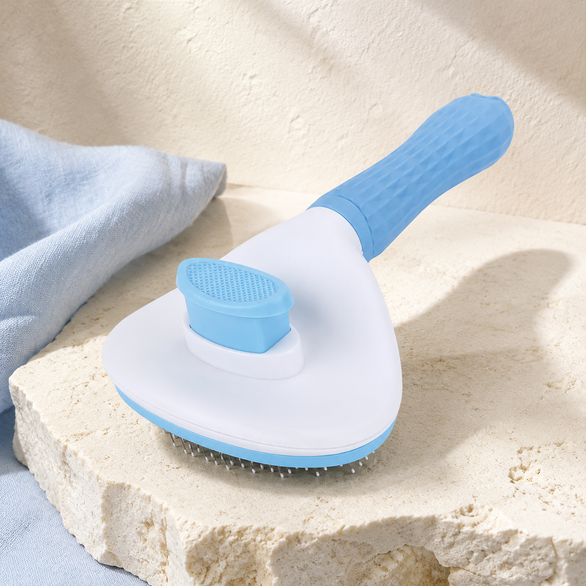 Brosse auto-nettoyante anti-poils pour chat et chien