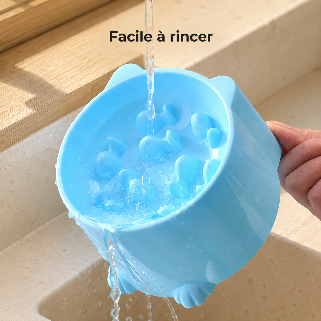 Gamelle anti-glouton pour chat et chien, design anti-étouffement