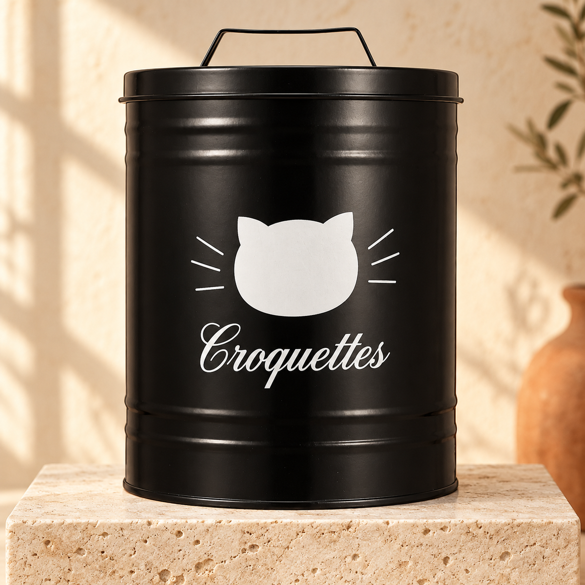 Boîte de conservation hermétique en métal pour croquettes