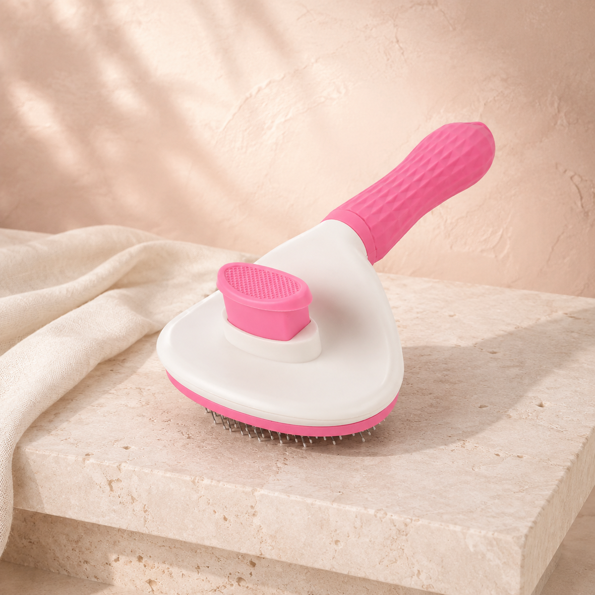 Brosse auto-nettoyante anti-poils pour chat et chien