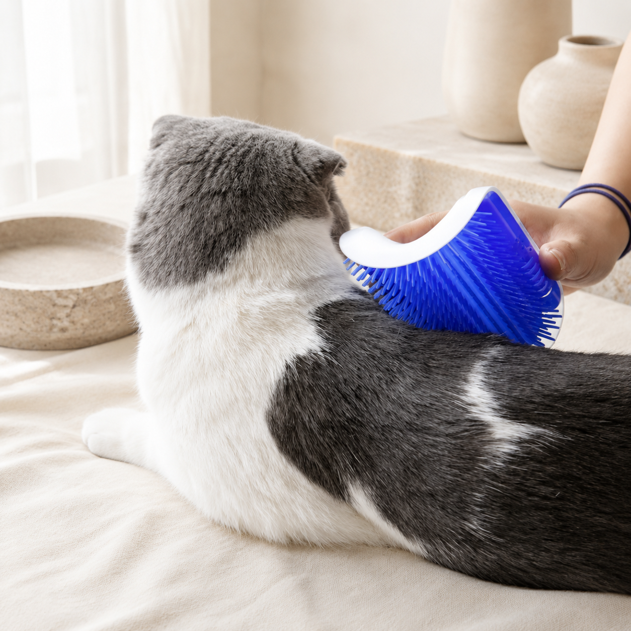 Brosse de massage murale auto-nettoyante pour chat