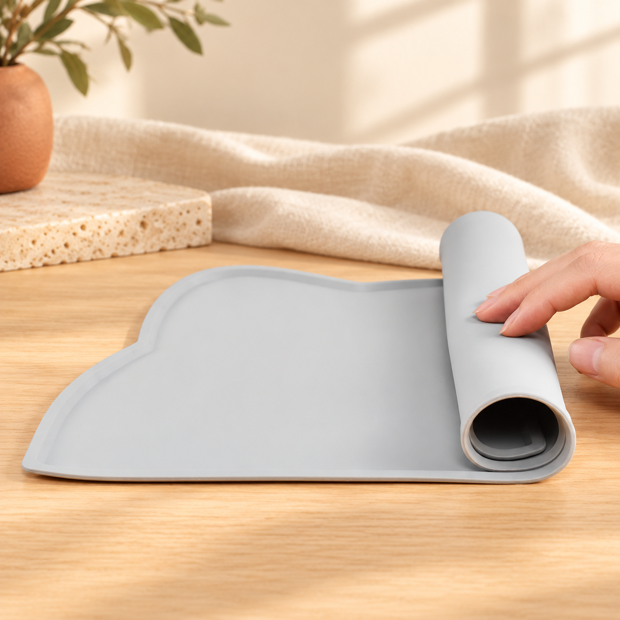 Tapis de gamelle en silicone alimentaire, imperméable