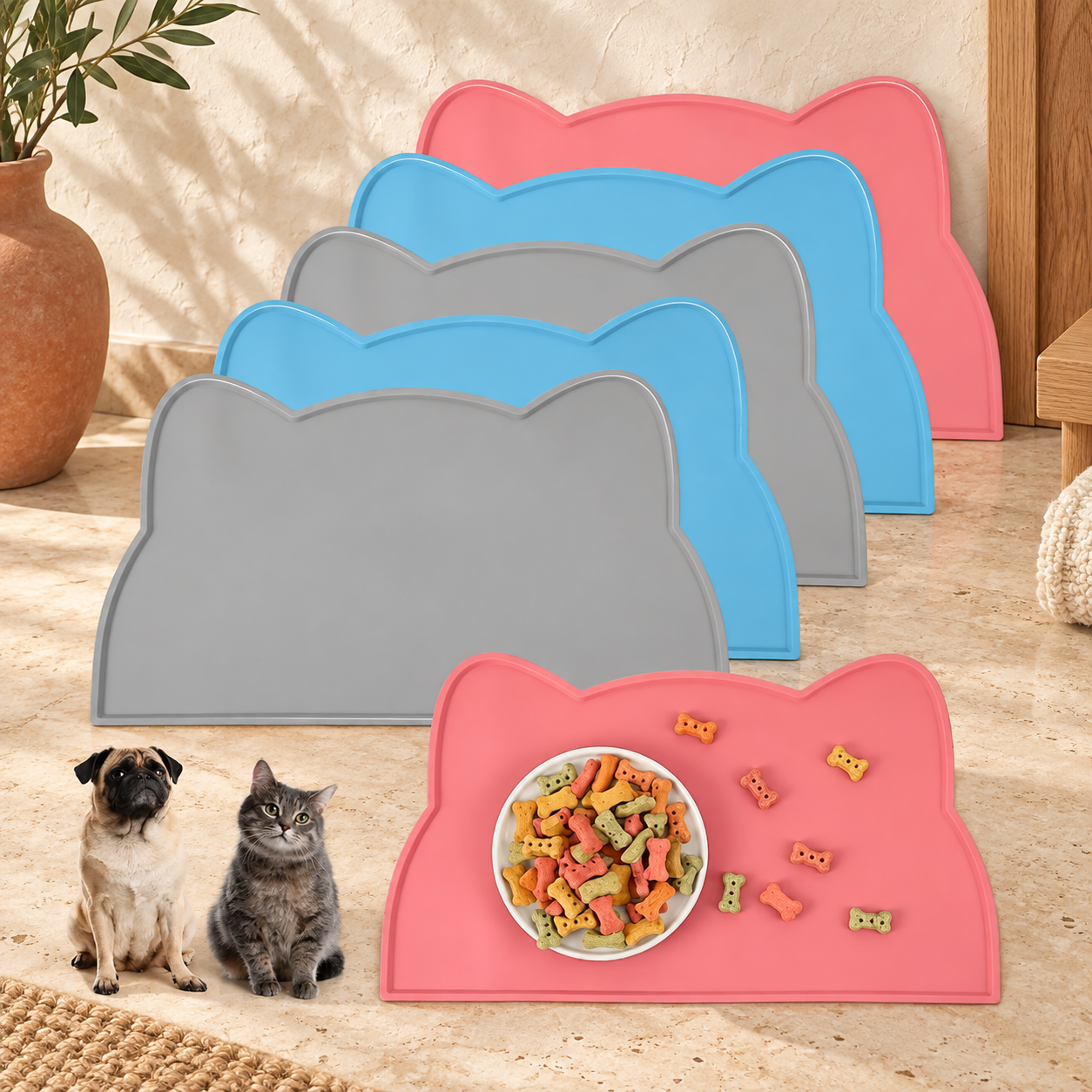 Tapis de gamelle en silicone alimentaire, imperméable