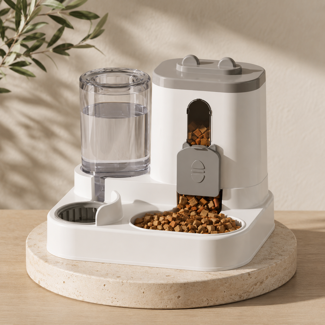 Distributeur automatique de nourriture avec fontaine à eau