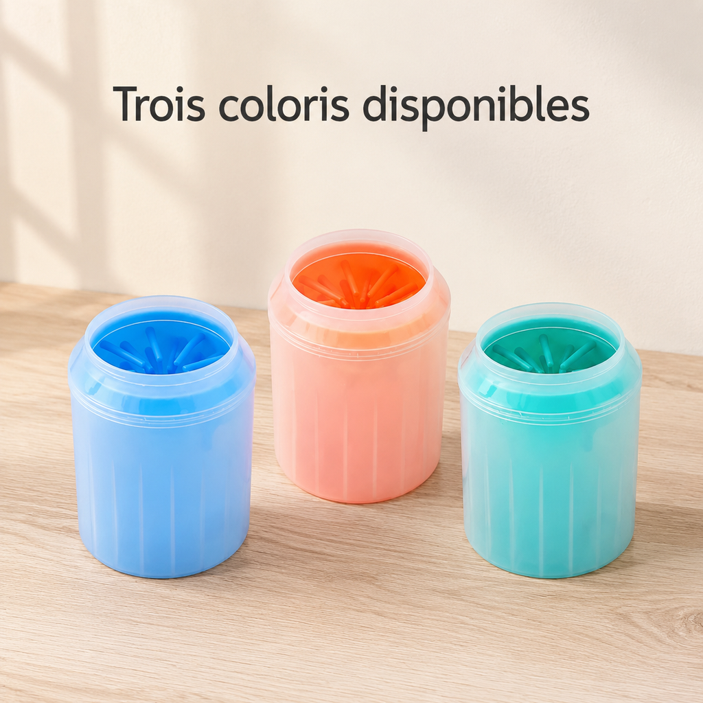 Gobelet nettoyeur de pattes en silicone pour chien et chat