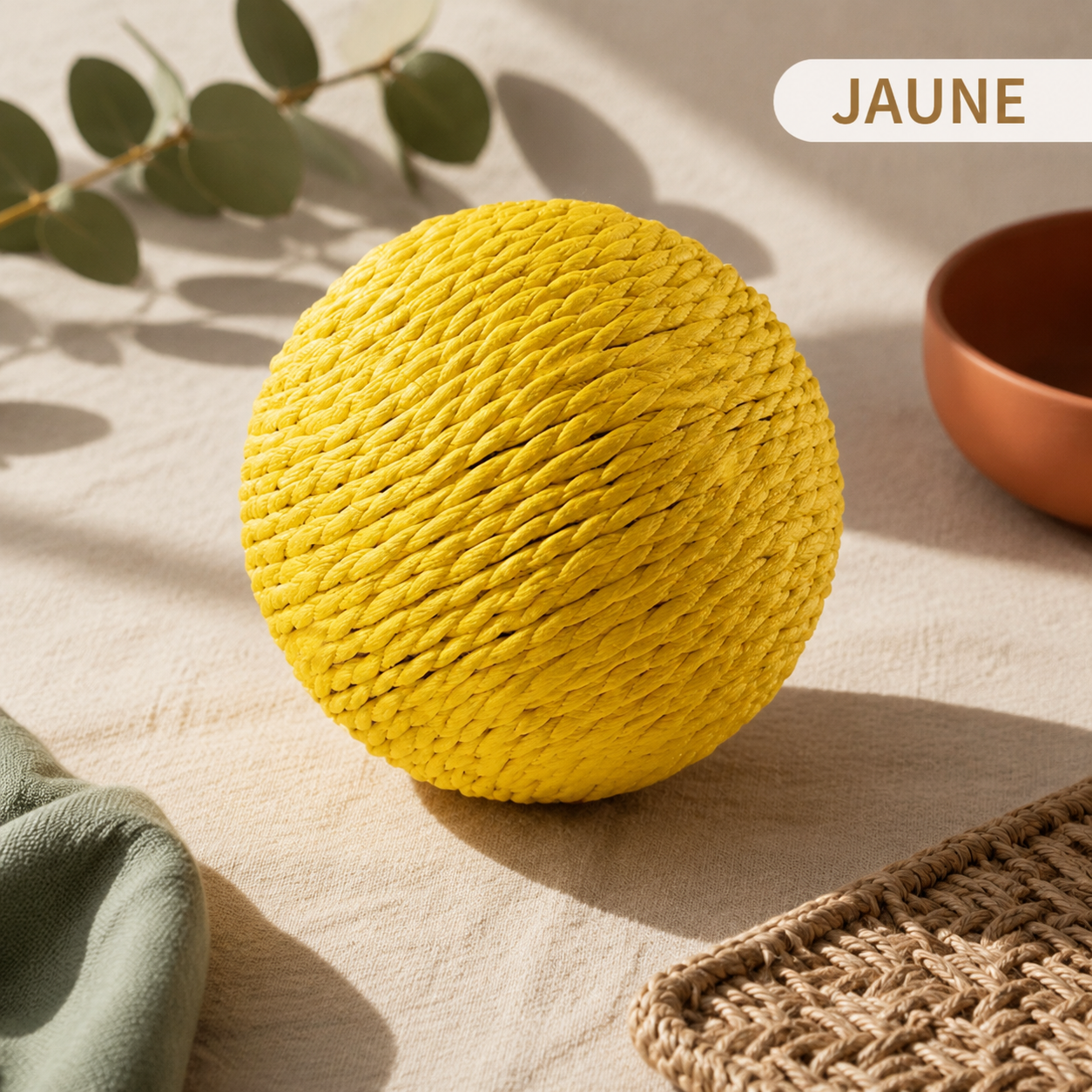 Balle à gratter en sisal pour chat - sonore