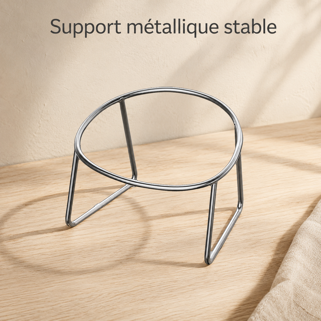 Gamelle surélevée inclinée en inox 304 pour chat