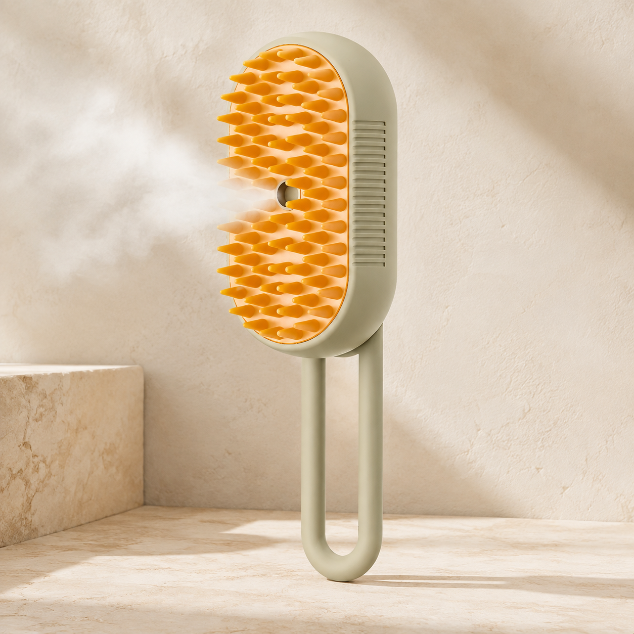 Brosse vapeur 3-en-1 pour chat et chien, massage et bain