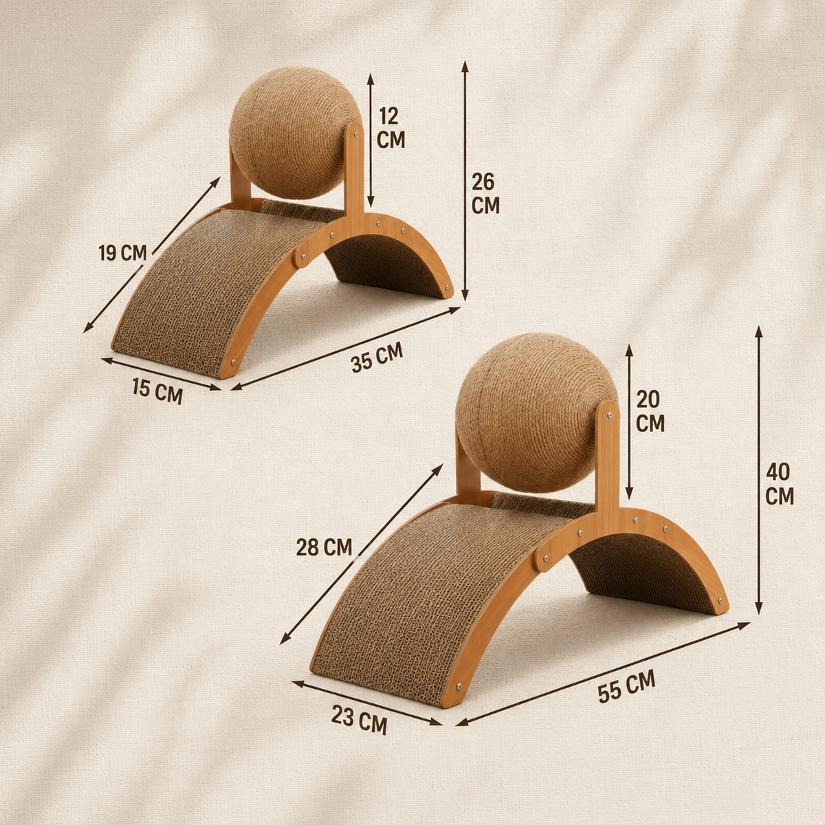 Griffoir à boule rotative en sisal pour chat - 360°