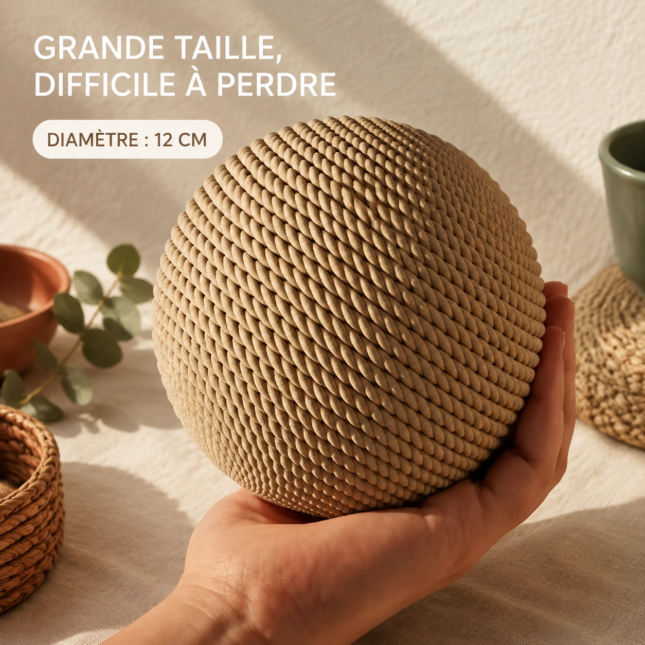 Balle à gratter en sisal pour chat - sonore