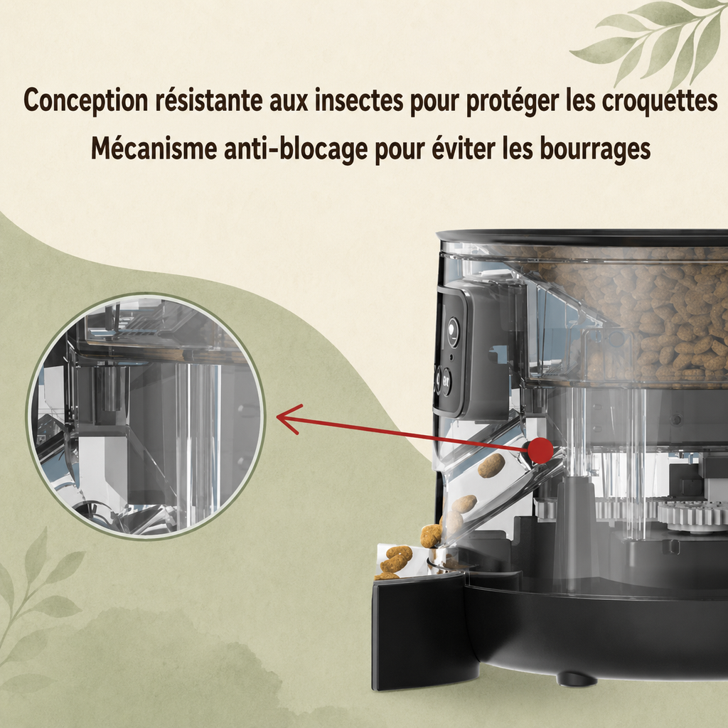 Distributeur automatique de croquettes 4L, programmable