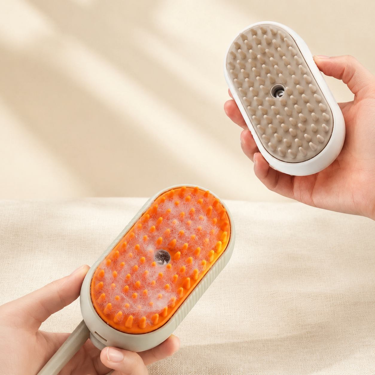 Brosse vapeur 3-en-1 pour chat et chien, massage et bain