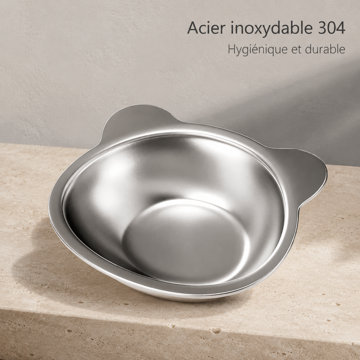 Gamelle surélevée inclinée en inox 304 pour chat