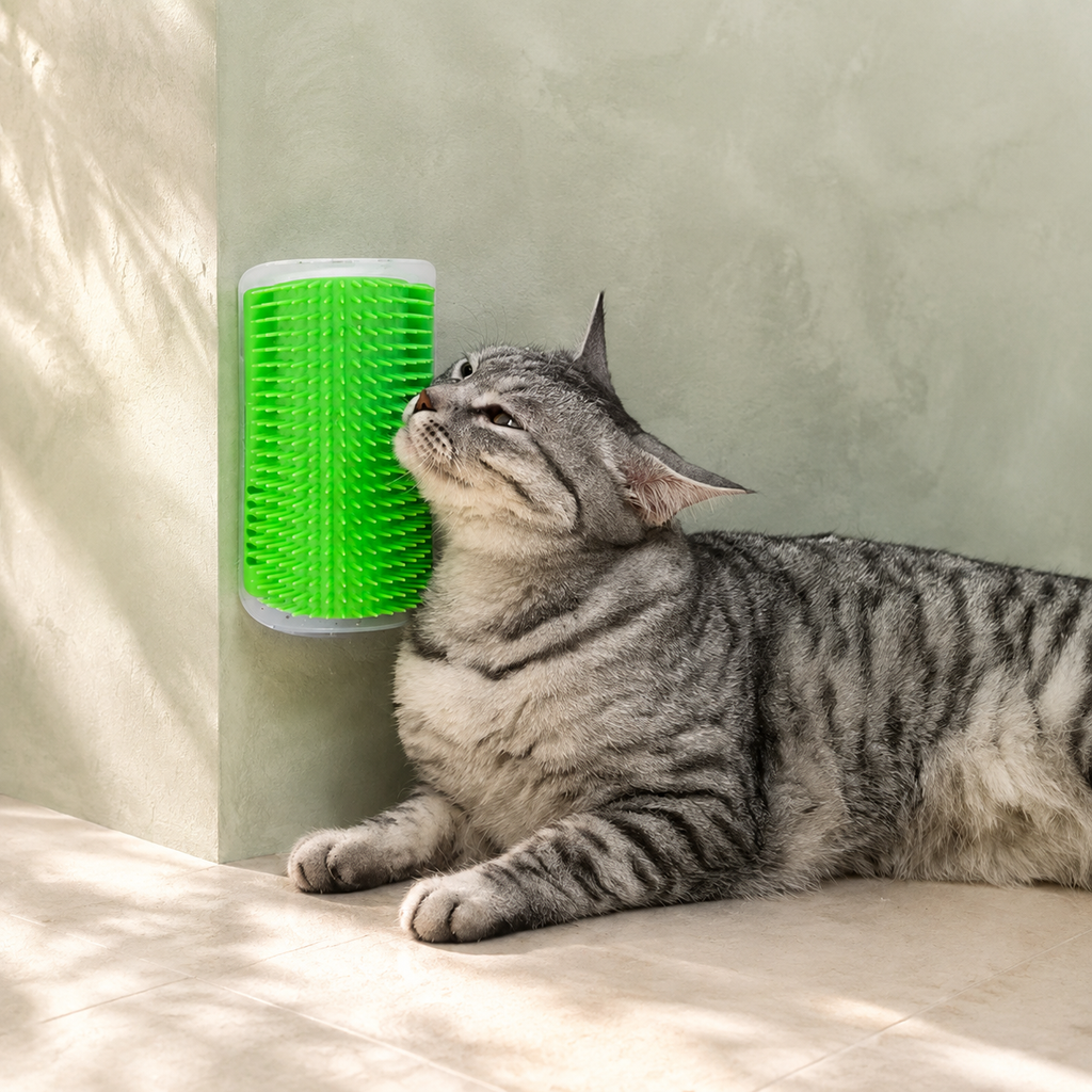 Brosse de massage murale auto-nettoyante pour chat