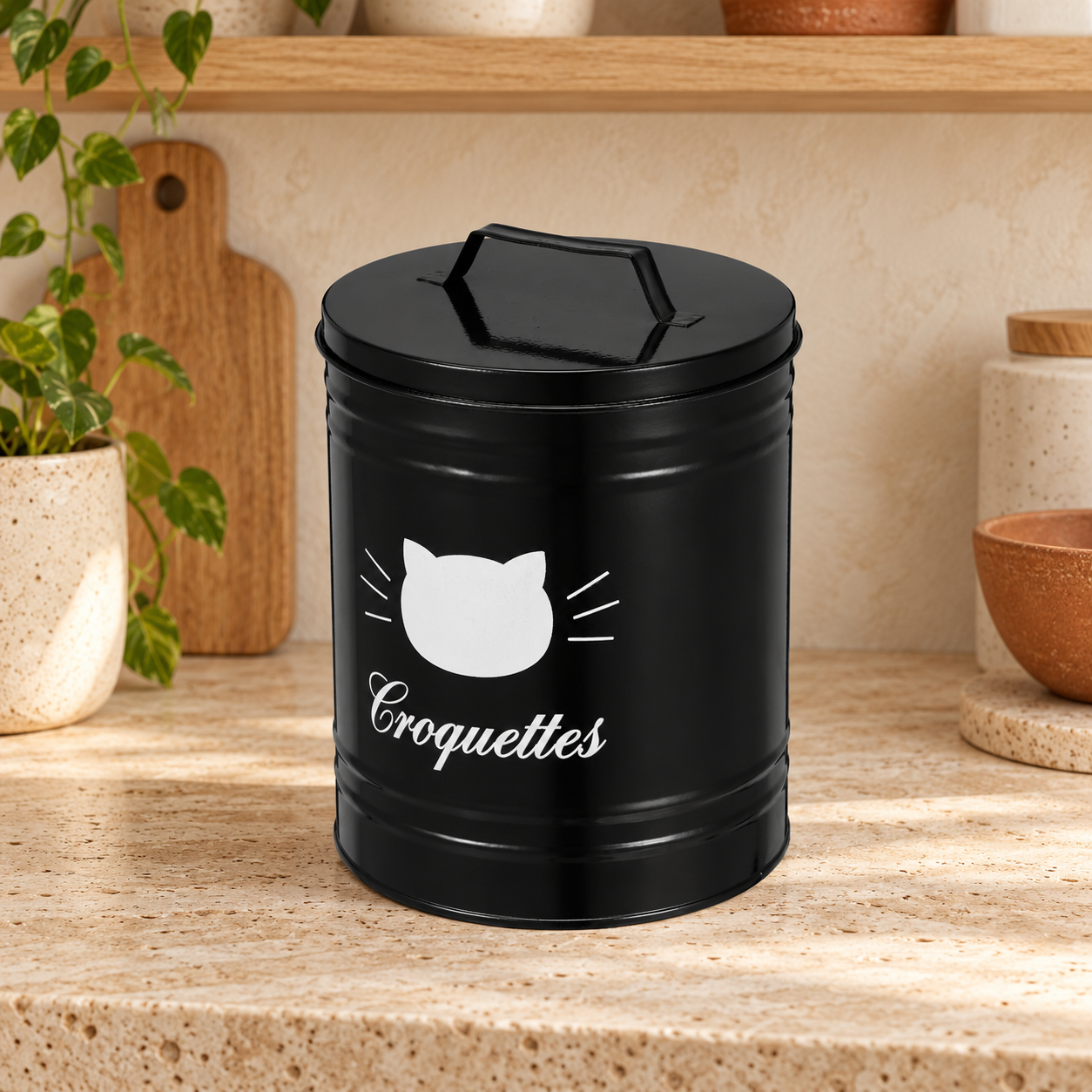 Boîte de conservation hermétique en métal pour croquettes