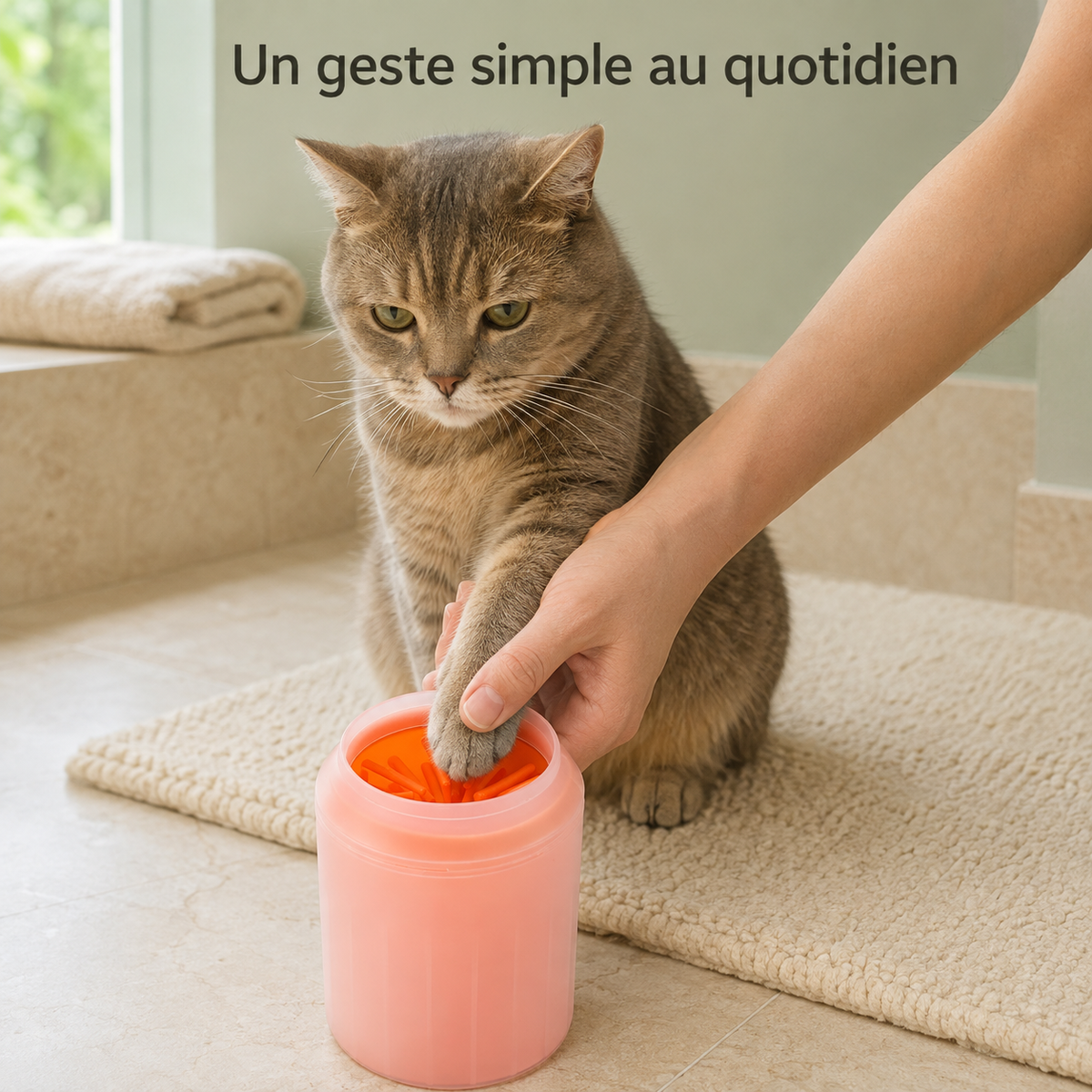 Gobelet nettoyeur de pattes en silicone pour chien et chat