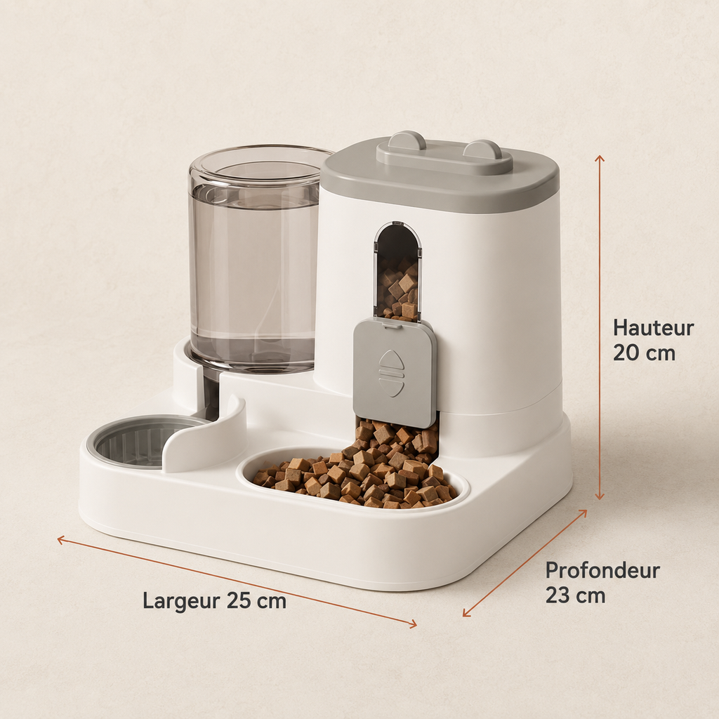 Distributeur automatique de nourriture avec fontaine à eau