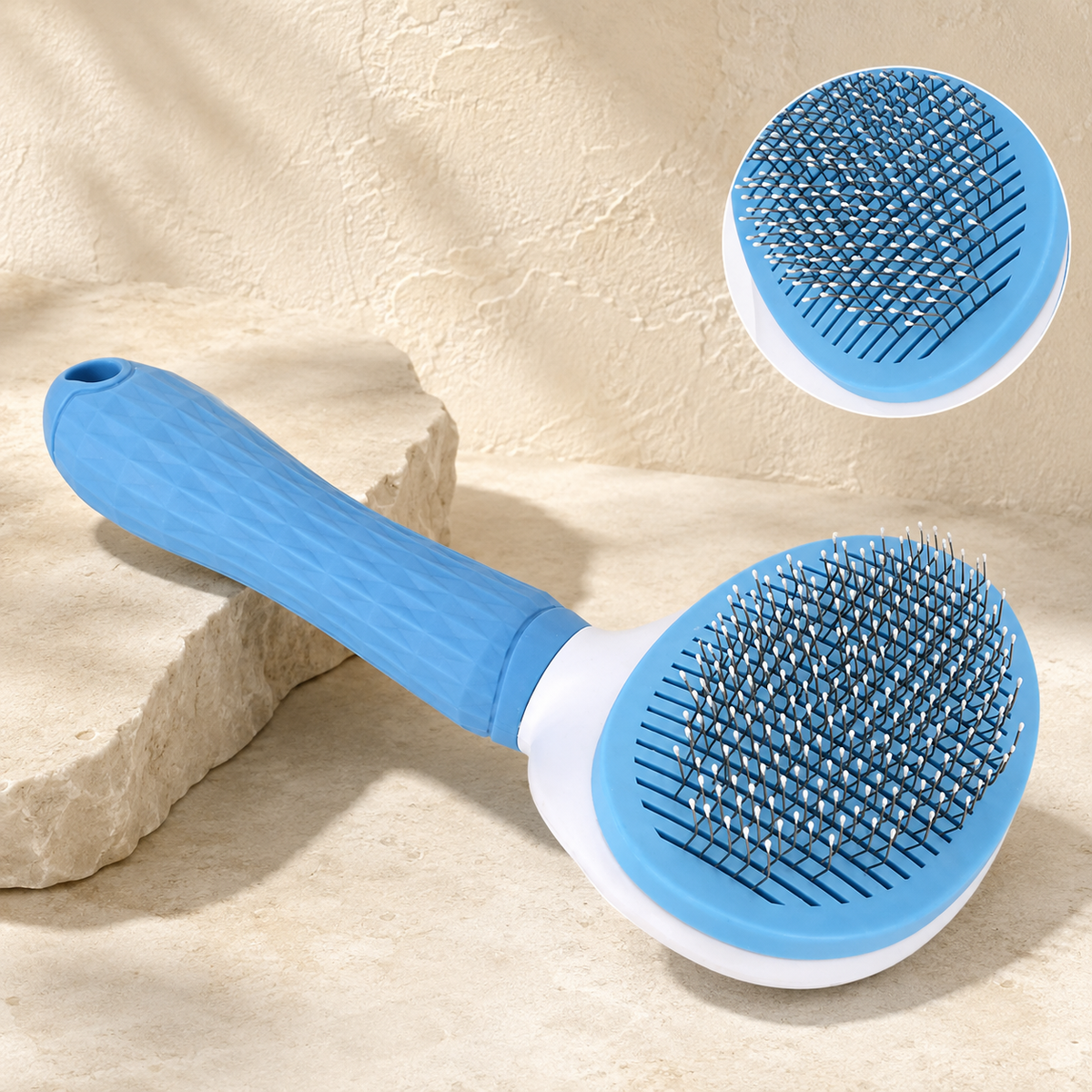 Brosse auto-nettoyante anti-poils pour chat et chien