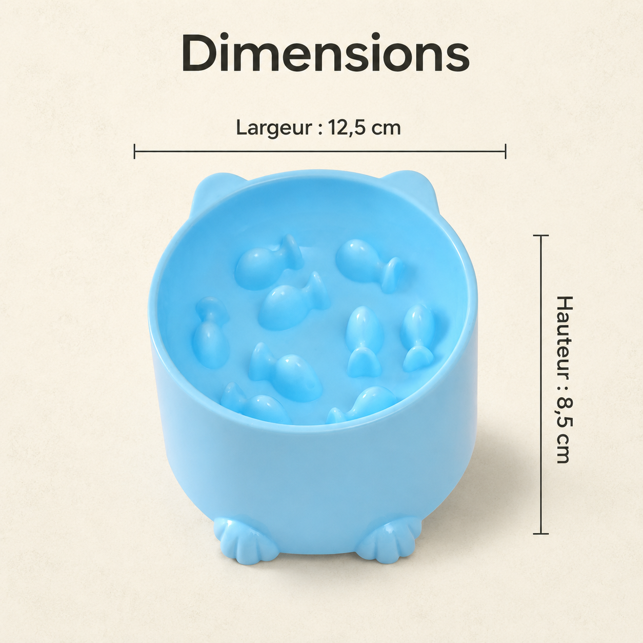 Gamelle anti-glouton pour chat et chien, design anti-étouffement