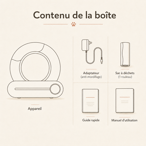 Bac à litière auto-nettoyant intelligent 65L connecté